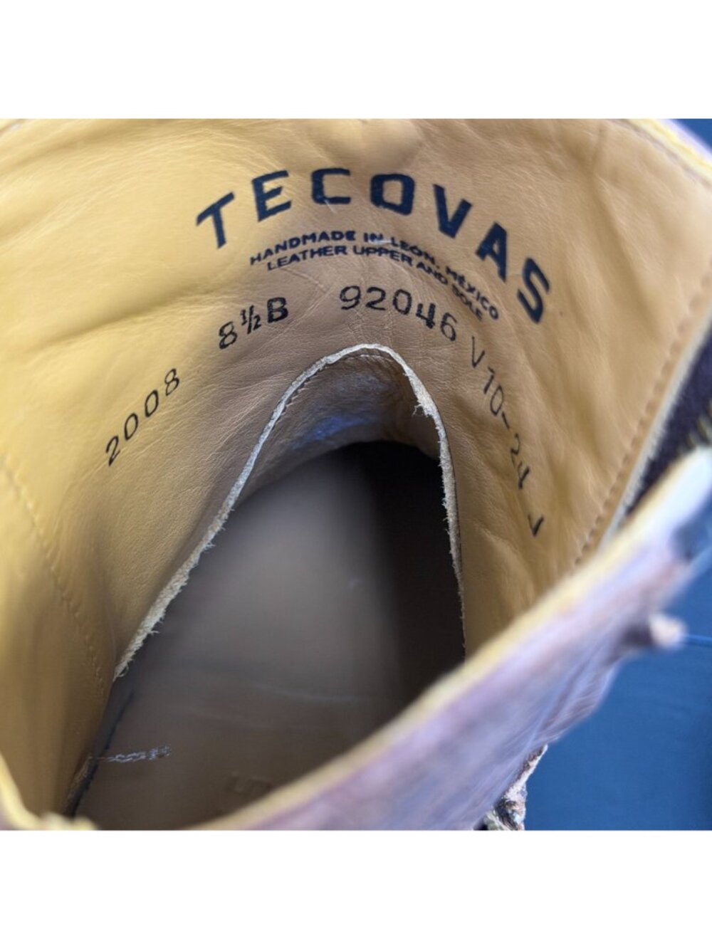 Tecovas Western Brown Leather Booties With Zipper & Size 8.5 - Picture 9 of 10